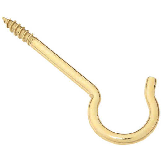 National #6 Solid Brass Ceiling Hook (2-Pack)
