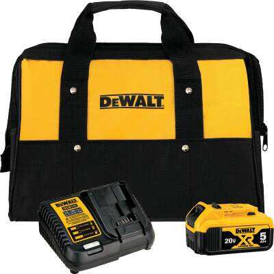 DEWALT 20V MAX XR Lithium-Ion 5.0 Ah Premium Battery Pack & Charger Kit
